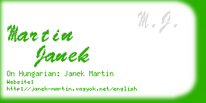 martin janek business card